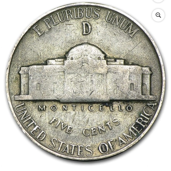 Silver ww2 Vintage Nickel Coin! - Picture 2 of 2